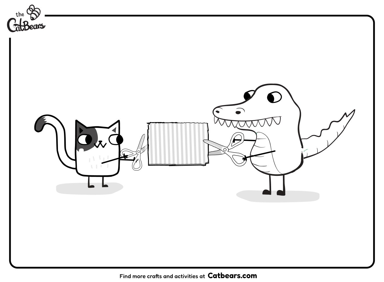 The Catbears coloring page – Cat and Crocodile