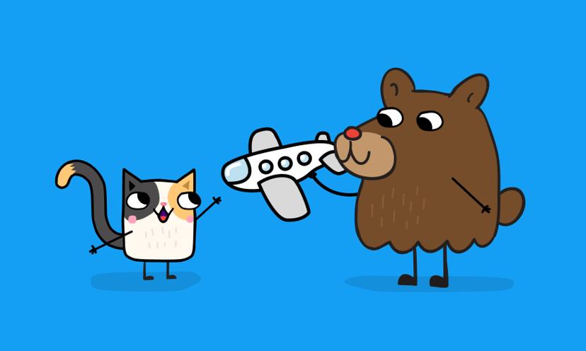 Cat and Bear characters from The Catbears social stories - expressive illustrated animal characters children love