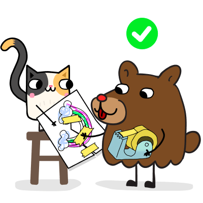 The Catbears - Bear is fixing the drawing