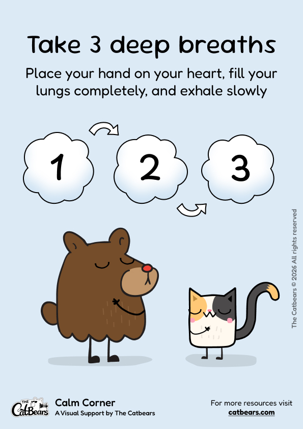 Calm down corner printables free PDF for kids, parents and teachers